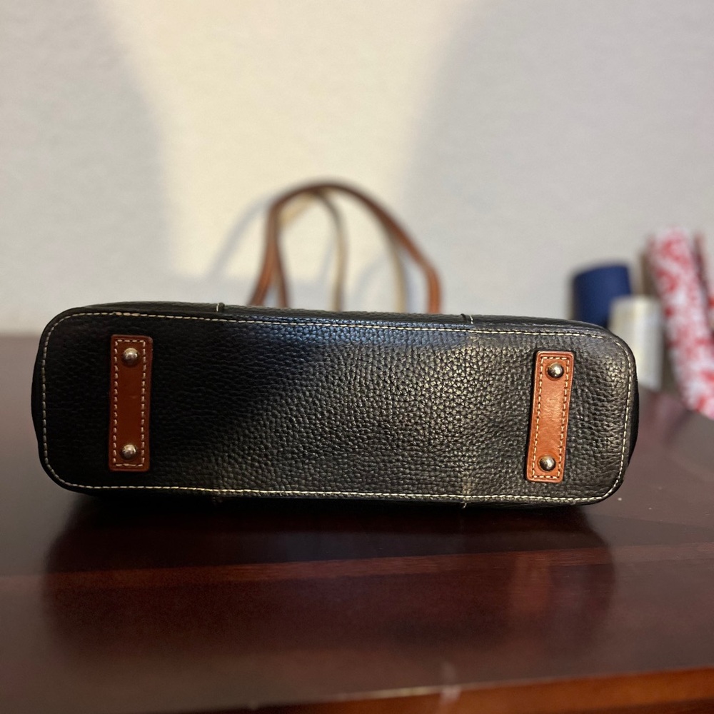 Dooney & Bourke Black and Brown Leather Tote Bag - Picture 6 of 12